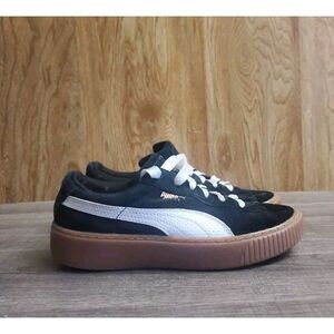 Puma Suede‎ Platform Shoes Sneakers Youth Size 3.5 Black White